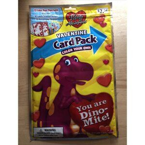 Color Your Own Valentine Day Card Pack Dinosaur Velvety Masterpieces W Stickers
